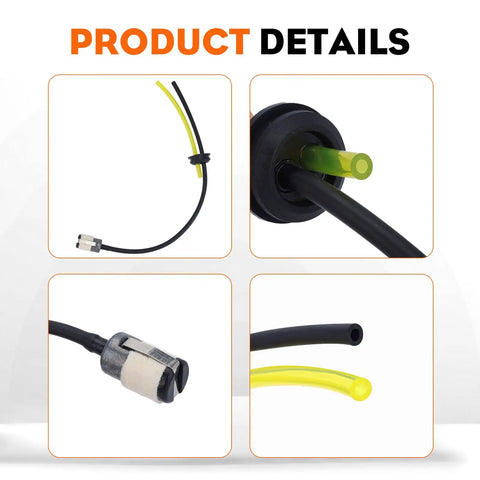 BeefedUp Fuel Line Kit With 2 Hole Grommet Assembly for Husqvarna 350BT 150BT showing line, grommet, and fittings