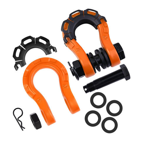 Beefy 2 Pack D Ring Shackle Set For Off Road Vehicles Heavy Duty Tow Shackles For Trucks And SUVs Universal High Performance Towing Accessories In Bright Orange