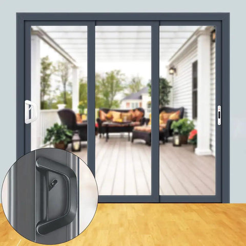 Sliding Patio Door Handle Set With Mortise Lock Reversible And Keyed White Finish Fits 1.5 To 2 Inches Thick