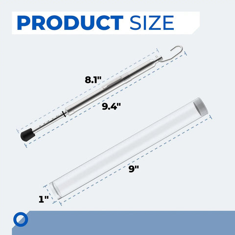 Push Pull Door Pressure Gauge 0 To 35 Lbs With Plastic Protective Tube For ADA Compliance Pro Grade Trigger Pull Door Test Tool Durable Analog Dial For Accurate Repeatable Readings, product size shown