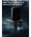 Heavy Duty Ev Charger Lock Box With Stand White Galvanized Steel tough weatherproof cover, mounted in rain.