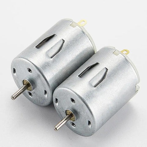 Two Beefy Torque 5000 RPM 6V Mini DC Motors with Cylinder Magnetic Drive, 2mm mounting holes, and 2x11mm shaft for DIY robotics.