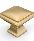 Champagne Bronze Square Kitchen Cabinet Knobs 10 Pack With Single Hole Drawer Pulls For Cabinets And Bathrooms Durable Zinc Alloy Hardware Easy Install Modern Square Design, 1.3 inch