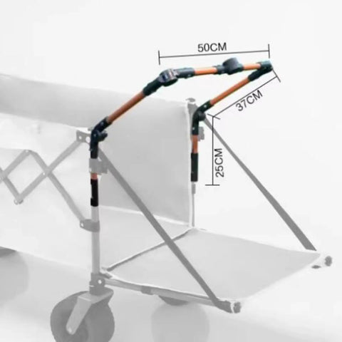 Built Tough Foldable Wagon Handle Featuring No Hassle Quick Release Detachable Metal Push Bar And Anti Slip Grip For Garden Carts Trolleys And Backyard Setup