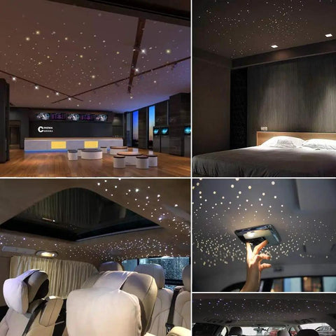Dope Six Watt Fiber Optic Starlight Headliner Kit With 430 Fibers, 9.8ft Run in car and room star ceiling lighting setup