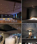 16W Fiber Optic Starlight Headliner Kit With 450 Fiber Strands Of 0.75mm, 9.8ft Long, Music Activated, Bluetooth App Control And Remote, Dope Interior Ambiance For Car, Truck Or Home Decor in various installations.