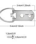 Heavy Duty D Ring Picture Hangers With 400 Screws 200 Pack Double Hole D Hooks dimensions and nickel-plated iron material