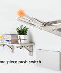 Heavy Hitting Foldable Wall Mount Shelf Brackets One Pair Stainless Steel L Shaped Corner Brace in use with plant and books.