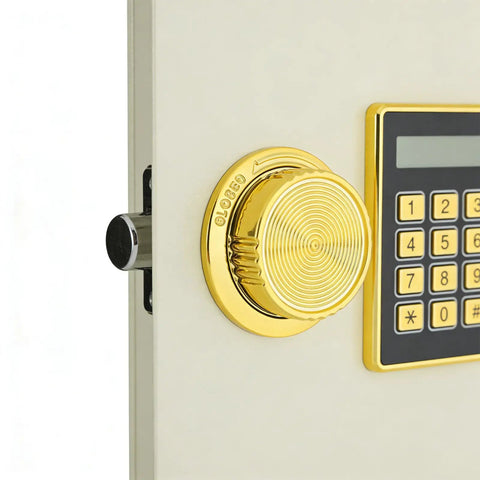 Hemoton Secure Locking Cabinet Knob Handle For Safe Boxes, Round Turn Design, gold safe door with keypad