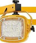 LED Loading Dock Light With 40 Inch Swing Folding Double Arm, 50W, 7000 Lumens, 5000K Daylight, ETL Listed, yellow fixture