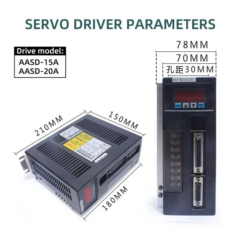 AC servo motor drive system: two black units (motor and driver) for 220V, 750W