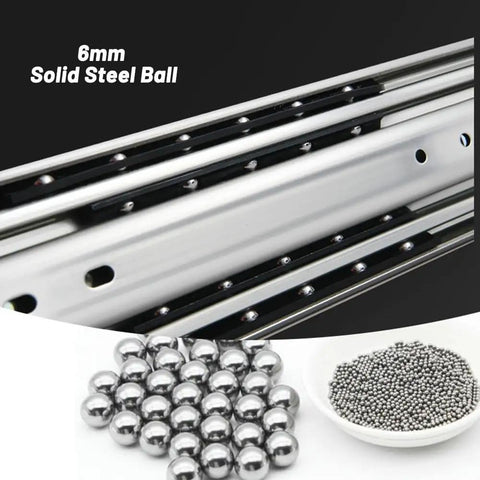 Beefy Heavy Duty Drawer Slides With Lock, Side Mount Full Extension Ball Bearing Rails, 76mm Width, 500 Lb Capacity