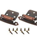Antique Metal Cabinet Hinges Set For Overlay And Inset Doors and screws with rustic finish, soft close hardware for kitchen and pantry.