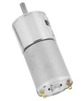 Ultra Quiet DC Gear Motor 24V With All Metal Gears And Pure Copper Coils For Industrial Low Speed High Torque Projects Plus Automatic Safety Cut Off close-up view of metal casing and power terminals