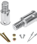 Heavy Duty Aluminum Threaded Tips For Extension Poles And Push Broom Handles, pole adapter tips kit with screws and rivets