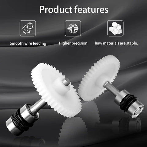 Active Extrusion Wheel Assembly For Bambu Lab X1 Series 3D Printers featuring smooth wire feeding and high precision gearing.
