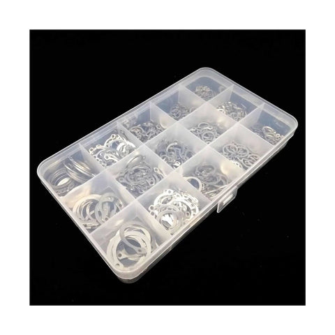 Retaining Rings Set 1/2 5/10 50 100 Pieces Assortment Kit 6 to 200 Millimeters 304 Stainless Steel External C Type in plastic box