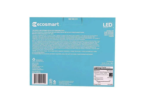 Back of packaging for 75 Watt Equivalent BR40 Dimmable Energy Star LED Light Bulb Bright White For Indoor Flood Lighting And Recessed Cans Two Pack