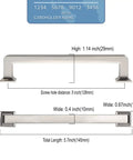 Slick Brushed Nickel Cabinet Pulls, 5 Inch Center To Center Kitchen Handles, 6 Pack With Quick Trim Mounting Screws dimensions and measurements.