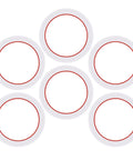 Top Notch Silicone Sealing Gaskets For 1 Cup Moka Express Stovetop Espresso Makers Six Pack Replacement Rings, white with red interior