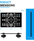 No Sweat 2080 V Slot Gantry Plate Kit 2 Pack Ready To Roll Build Featuring Slick Pom Pulley Wheels Integrated With Industrial Grade Precision Steel Bearings dimensions and measurements on a black plate.