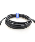 Coiled Industrial M12 A-Coded 8 Pin Male To Male Connector Extension Cable with black insulation, for sensors and robotics gear.