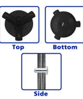 Top Shelf Heavy Duty Tri Fold Exploding Aluminum Pop Blind Rivets With Large Head Built Like A Tank For Auto Marine And Furniture Assembly 50 Piece Black Set 3 16 Inch view of top, bottom, and side of rivet