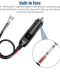 Hot Ride Ready 2 Pack DC 12V Cigarette Lighter Adapter Kits With 10A And 15A Fuses Built In Plus Protective Sleeves Using Solid Copper For Tough Vehicle Electronics That Won't Fail You, 15A fuse and cable