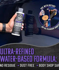 Person holding Insynchro Supreme Extreme Compound Ultra Heavy Cut For Deep Scratches, Swirls, And Severe Oxidation with car reflection