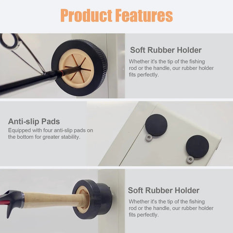 Rod Dryer For Rod Building And Epoxy Drying Wrapping And Winding, DIY Fishing Rod Tool Kit with rubber chuck and anti-slip pads