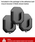 Three Pack No Drill No Screws Adhesive Wall Mount Brackets Compatible With Blink Outdoor 4, black mounts, package detail