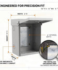 Built Tough Heavy Duty Galvanized Steel Electrical Junction Box Nema 3r Outdoor Enclosure 10 By 8 By 6 Inch with internal measurements and grounding wire.