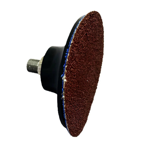 Pro Grade Heavy Duty 2 Inch Quick Change Backing Pad Kit for 2438-20 Polisher with mounted sanding disc side view