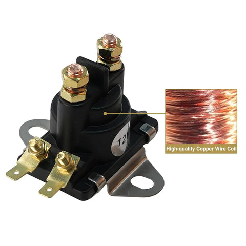 12V Starter Power Trim Solenoid Tilt Trim Solenoid For Outboard Motors 35 HP To 275 HP Compatible With Mercury Mariner MerCruiser Replaces Several Part Numbers For Quick Swap And Easy Hookup with copper wire coil detail