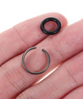 Get These Awesome 1/2 Inch Impact Wrench Retaining Rings With O-Rings For Fast And Easy Installation Plus Great Fit For All Electric Or Pneumatic Tools You Might Use Today, showing a steel retaining ring and black O-ring.