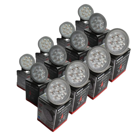 Hot 6.5W LED MR16 Bulbs Pack Of 12, 2700K Warm White, 500 Lumen Output, 40 Degree Beam, GU5.3 Bi-Pin Base, 12V AC DC, Dimmable