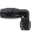 6AN Hose End Fitting 90 Degree Swivel Low Profile Forged Aluminum For CPE Braided Line With Nine Sixteen Eighteen UNF Thread Compatible With Stainless Steel And Nylon Braided Hoses Tight Space Performance AN Fitting side view