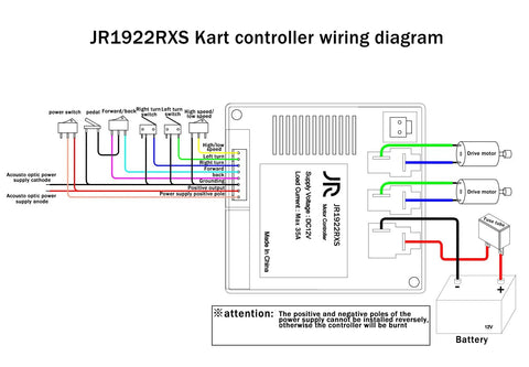 JR1922RXS receiver wiring diagram for 12V JR1922RXS Receiver With 2.4G Bluetooth Remote For Power Wheels Ride On Toys