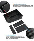 BMW Center Console Organizer Tray for 2020 to 2026 X5 X6 X7 Models with non-slip silicone pads and detachable sections.