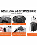 Installation guide for High Capacity Cyclone Dust Separator For 4 Inch Hoses With Clear Abs Housing showing assembly steps.