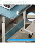 Mobile Workstation Lap Desk With Height Adjustable Wheels And Non Slip Bezel Edge Rolling Computer Table For Breakfast In Bed edge details and 15mm thickness shown