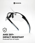 Ultra Lightweight Anti Fog Safety Glasses With Clear Shields Ansi Z87 Plus Certified side view showcasing impact-resistant design.