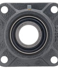 Two-Pack 4-Bolt Flange Mount Ball Bearing Unit UC208-24 Insert Bearing With Cast Iron Housing FS208 front view