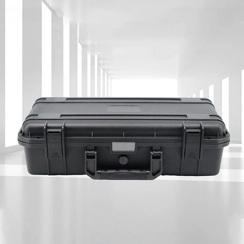 Rugged Waterproof Portable Storage Case For Tools And Gear in black, shockproof PP organizer for photography equipment.