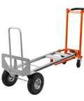 Side view of 3 In 1 Convertible Hand Truck Aluminum Utility Dolly Cart With 880 Lb Capacity, extended in platform mode.