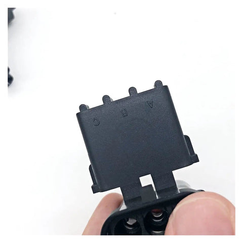 Heavy Duty 1-6 Pin Weather Pack Connector Kit With Sealed Plug And Female Male Terminal For Auto Wiring Repair Up To 18-14 Gauge Wire, black 3-pin connector close-up