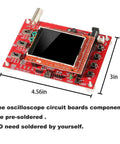 Open Source Digital Oscilloscope Kit With Probe And 2.4-Inch TFT Screen, ARM Cortex M3 board, red circuit board, presoldered components
