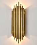 Modern Metal Wall Lamp With Two Light Brass Wall Sconces In Stainless Steel Finish Dope Living Room Wall Lighting Fixture For Two 40W E12 Bulbs Dimmable Energy Efficient