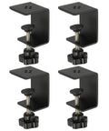 Heavy Duty C Clamps Set Of 4 In Black Metal Desk Mount Clamps With Protective Pads Adjustable Table Clamps For Fixing Acrylic Glass Plastic And Wood Sheets Built To Last For Home Shop Projects, set of four