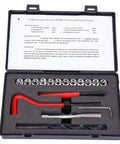 17-Piece M10x1.25 Stainless Steel Rethreading Tap Set Pro Grade Thread Repair Kit in black case